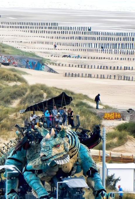 Le Clemenceau Appart-Calais Nord-Balcon-Plage Dış mekan fotoğraf